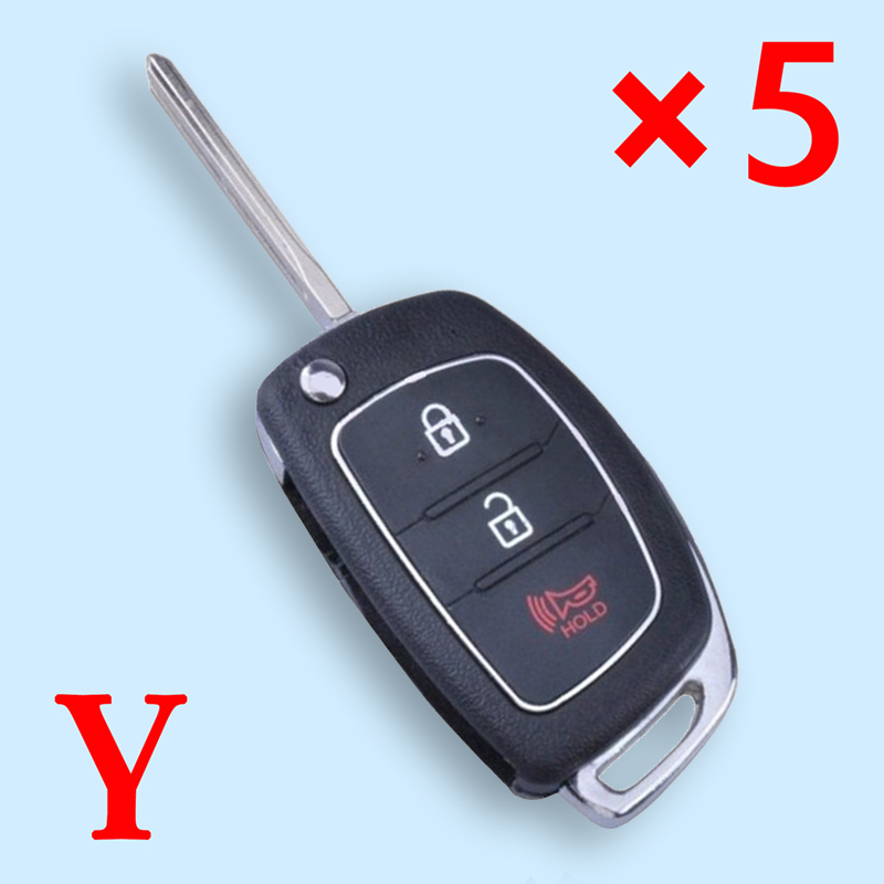 Folding Remote Key Shell 2+1 Button for Hyundai IX45 Santa Fe - pack of 5 