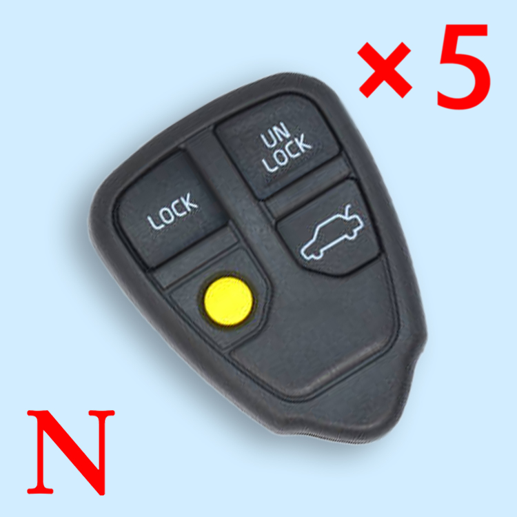 4 Buttons Flip Remote Shell for Volvo - Pack of 5