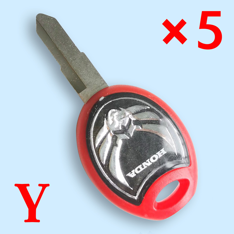 Motorcycle Transponder Key Shell for Honda Red - Pack of 5