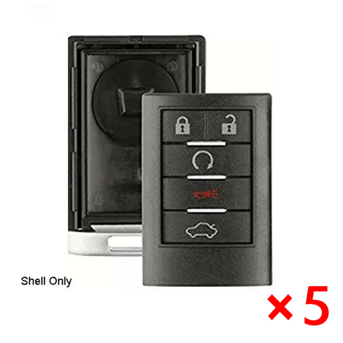 Replacement Remote Key Shell Case Fob 5B for Cadillac DTS STS SRX - OUC6000066 - pack of 5 