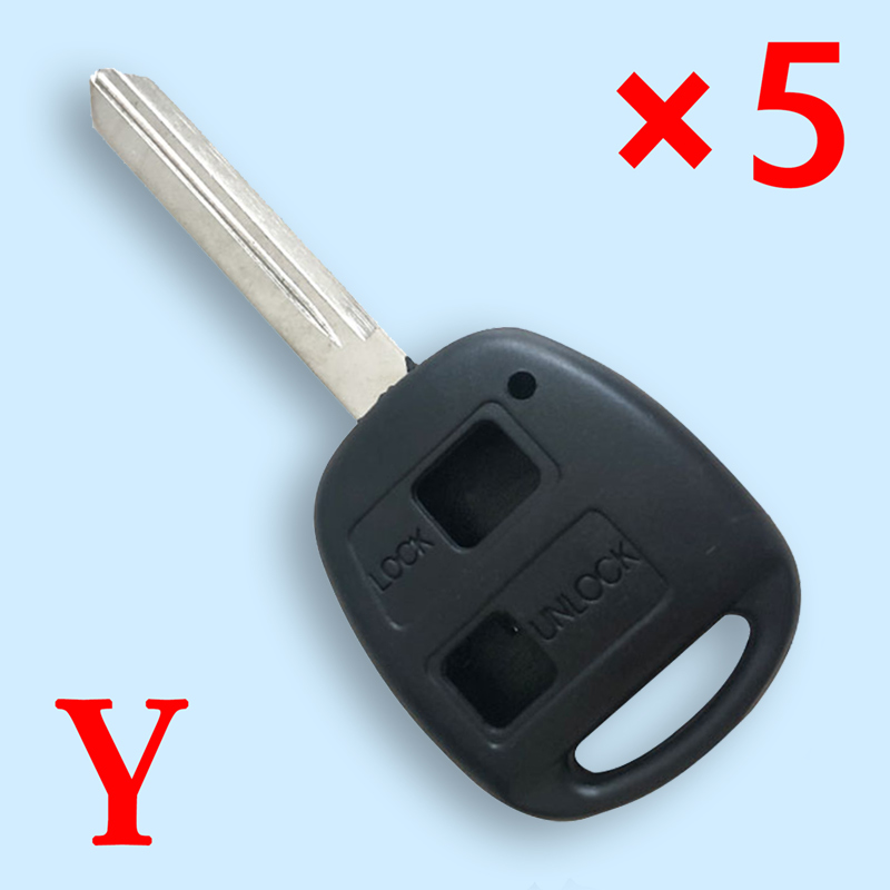 2 Buttons Remote Key Shell for Toyota - Pack of 5