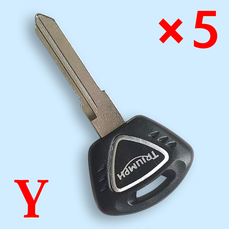 Motorcycle Transponder Key Shell for Triumph Black - Pack of 5
