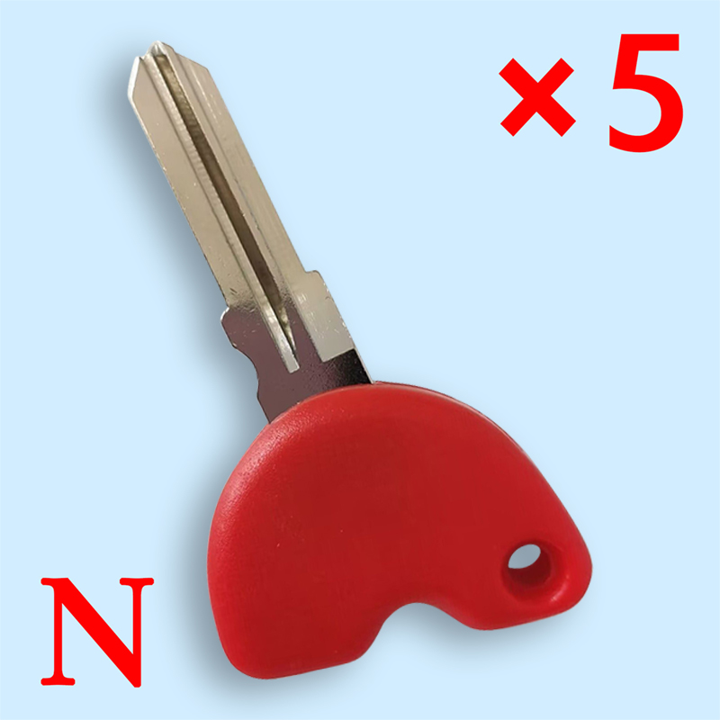 Motorcycle Transponder Key Shell for Piaggio Red - Pack of 5
