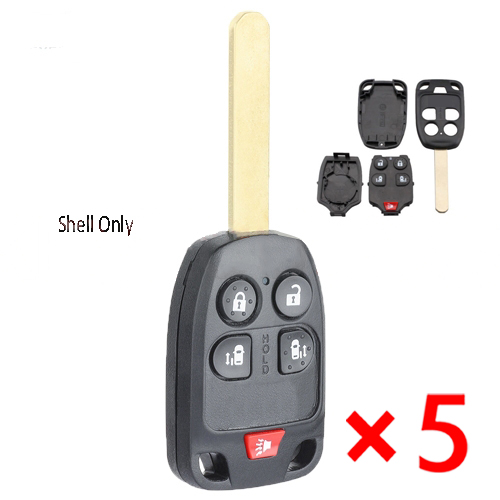 Replacement Remote Car Key Shell Case Fob 5 Button for Honday Odyssey 2011-2013- pack of 5 