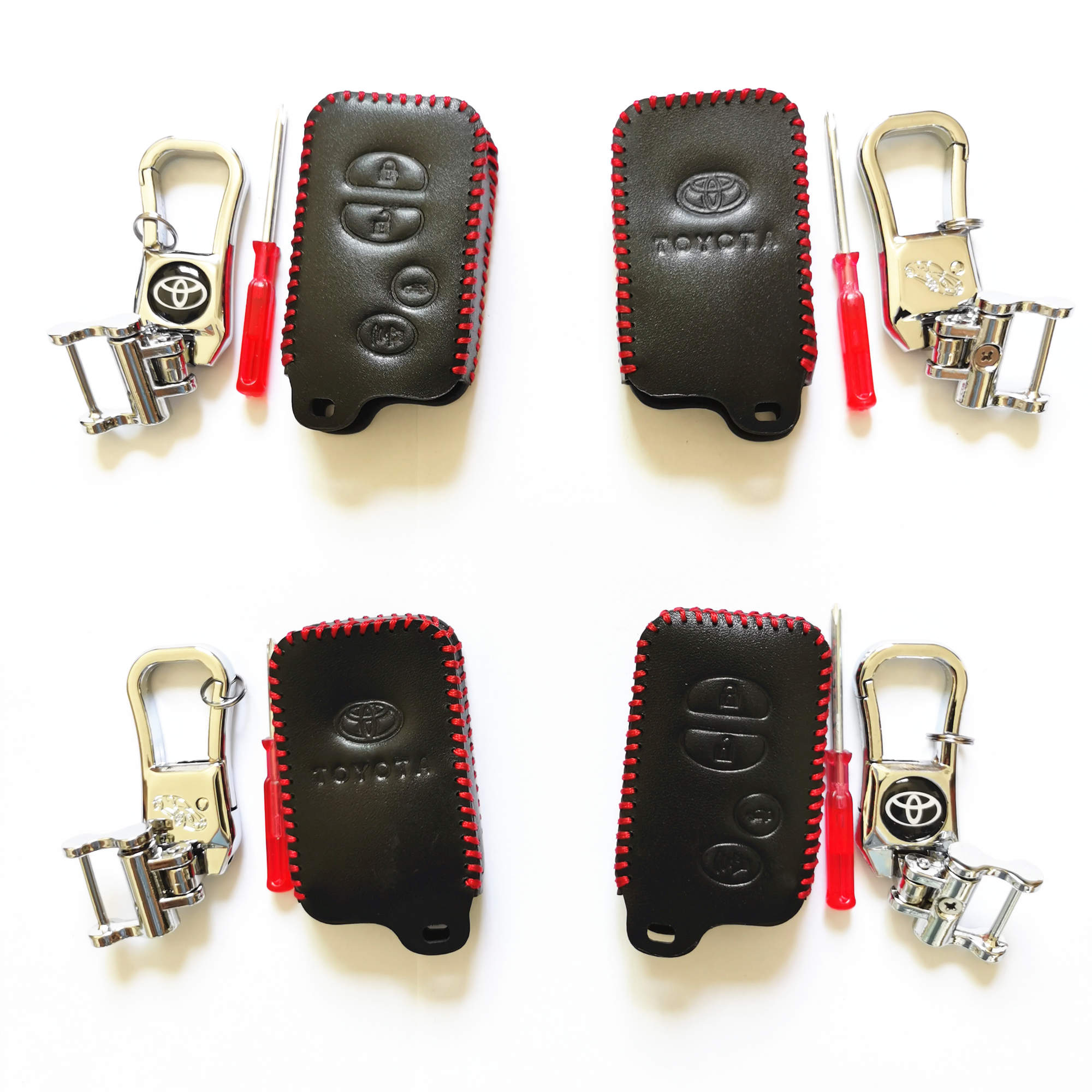 ( Pack of 10 ) High Quality Leather Key Case for Toyota Carrora Camry Crown Levin Rav4 Reiz Highlander
