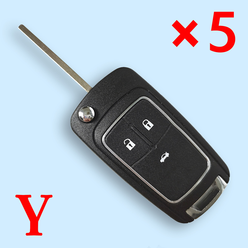 Folding Remote Key Case 3 Button for OPEL VAUXHALL Insignia Astra - pack of 5 