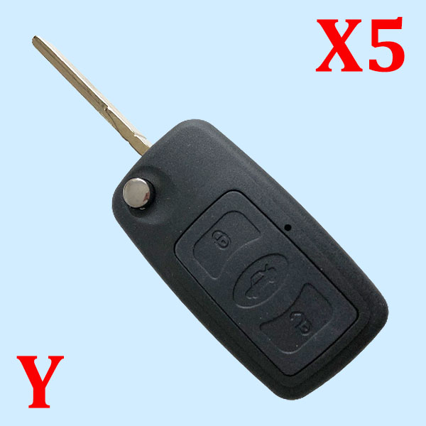 3 Buttons Flip Remote Key Shell for Great Wall C30 - Pack of 5