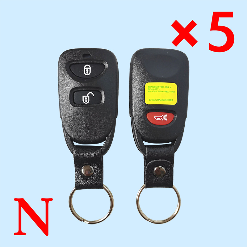 2+1 Buttons Remote Shell with Panic for KIA Hyundai - Pack of 5