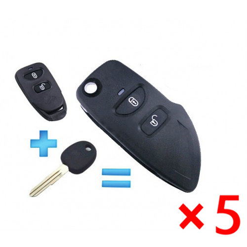 Modified Folding Remote Key Shell 2 Button for Hyundai Tucson - pack of 5 