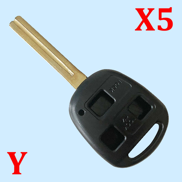 3 Button Key Shell with TOY40 Long Blade For Lexus - Pack of 5
