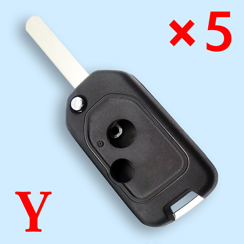2 Button Car Key Case Shell For HONDA  5pcs