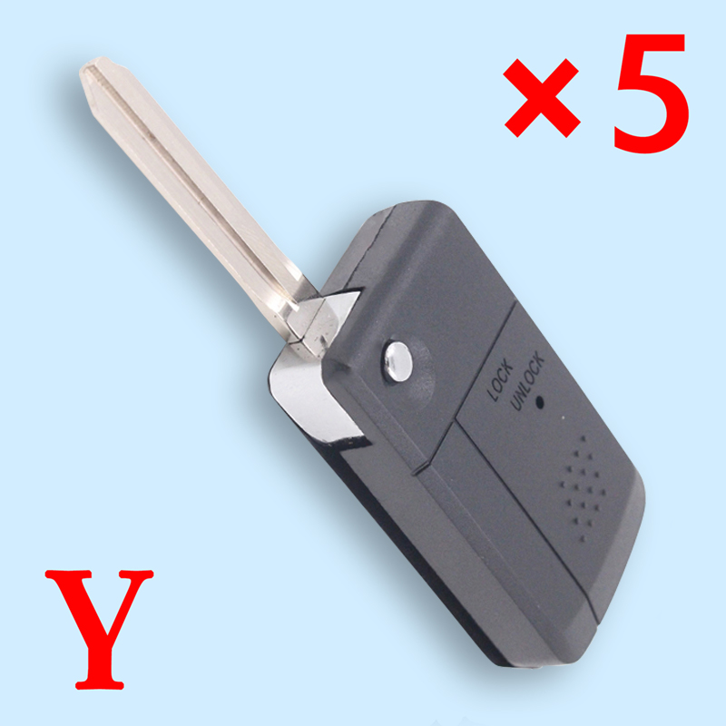 Modified Folding Remote Key Shell Side 2 Button for Toyota TOY43- pack of 5 