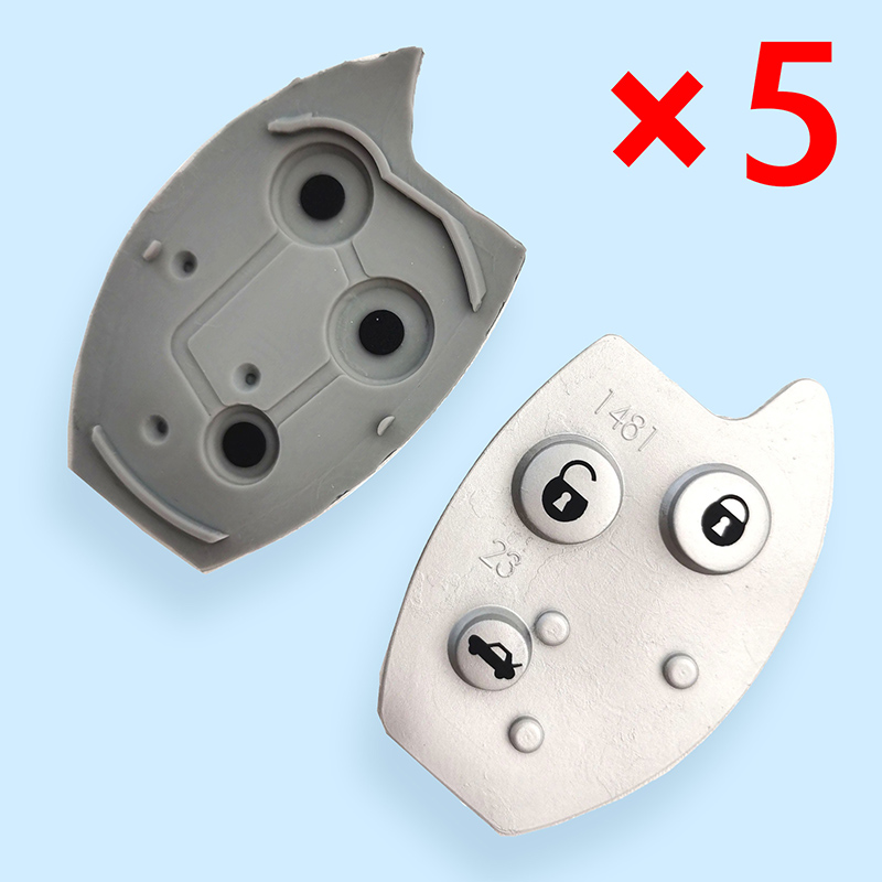3 Buttons Key Shell Rubber Pad for Citroen - 5 pcs