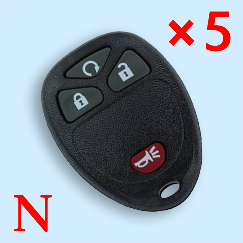 4 Buttons Remote Shell Start B for GMC - Pack of 5