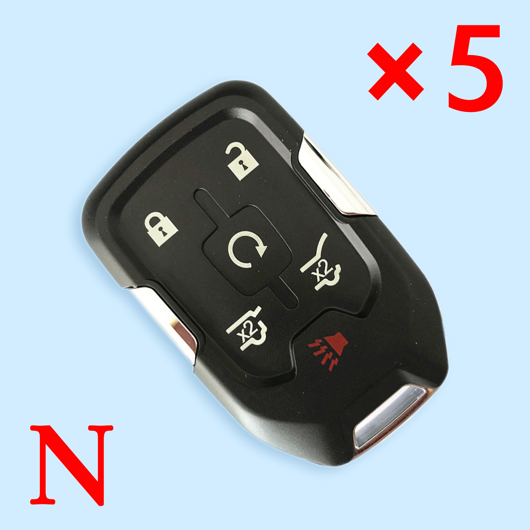 6 Buttons Remote Key Shell for Chevrolet - Pack of 5
