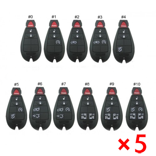 Smart Remote Key Shell for Chrysler Ram FCCID: M3N5WY783X ( 4# Remote Shell ) - pack of 5 
