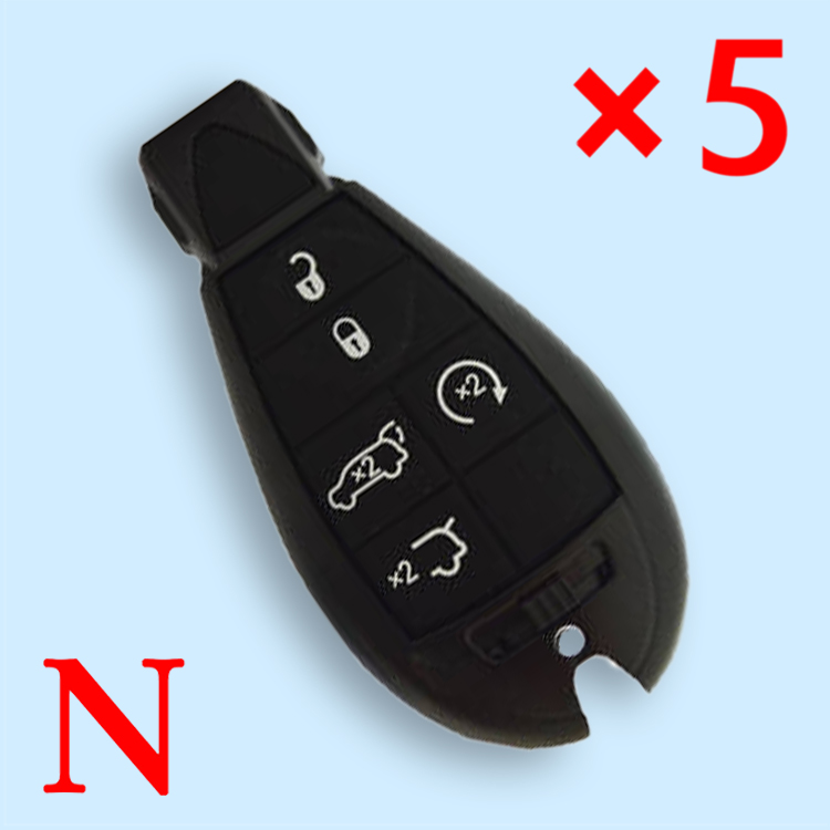 5 Buttons Remote Shell without Panic for Jeep Chrysler Fobik Dodge - Pack of 5