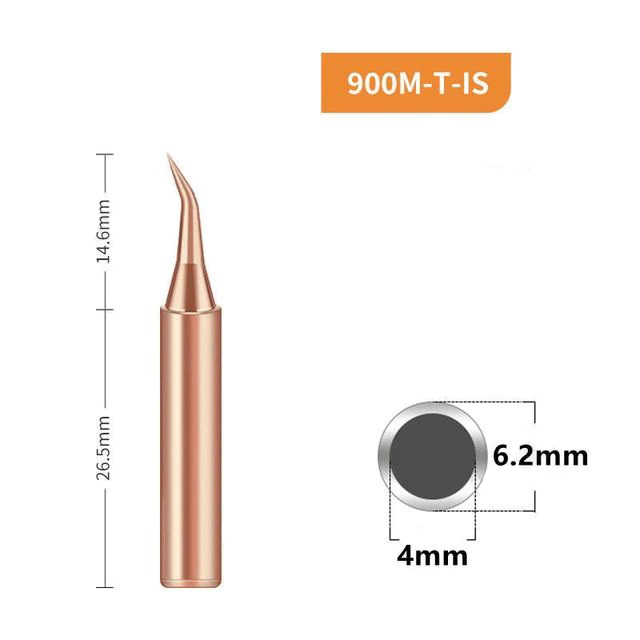 900M-IS Pure Copper Soldering Iron Tips - Pack of 5