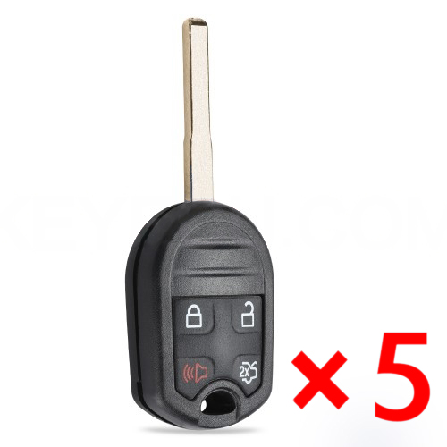 Replacement Remote Key Shell 4 Button for Ford Fiesta HU101- pack of 5 