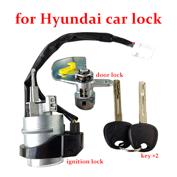 Ignition Lock Cylinder Full Door Lock Cylinder with 2 Keys for 2015~ 2021 Hyundai Tucson