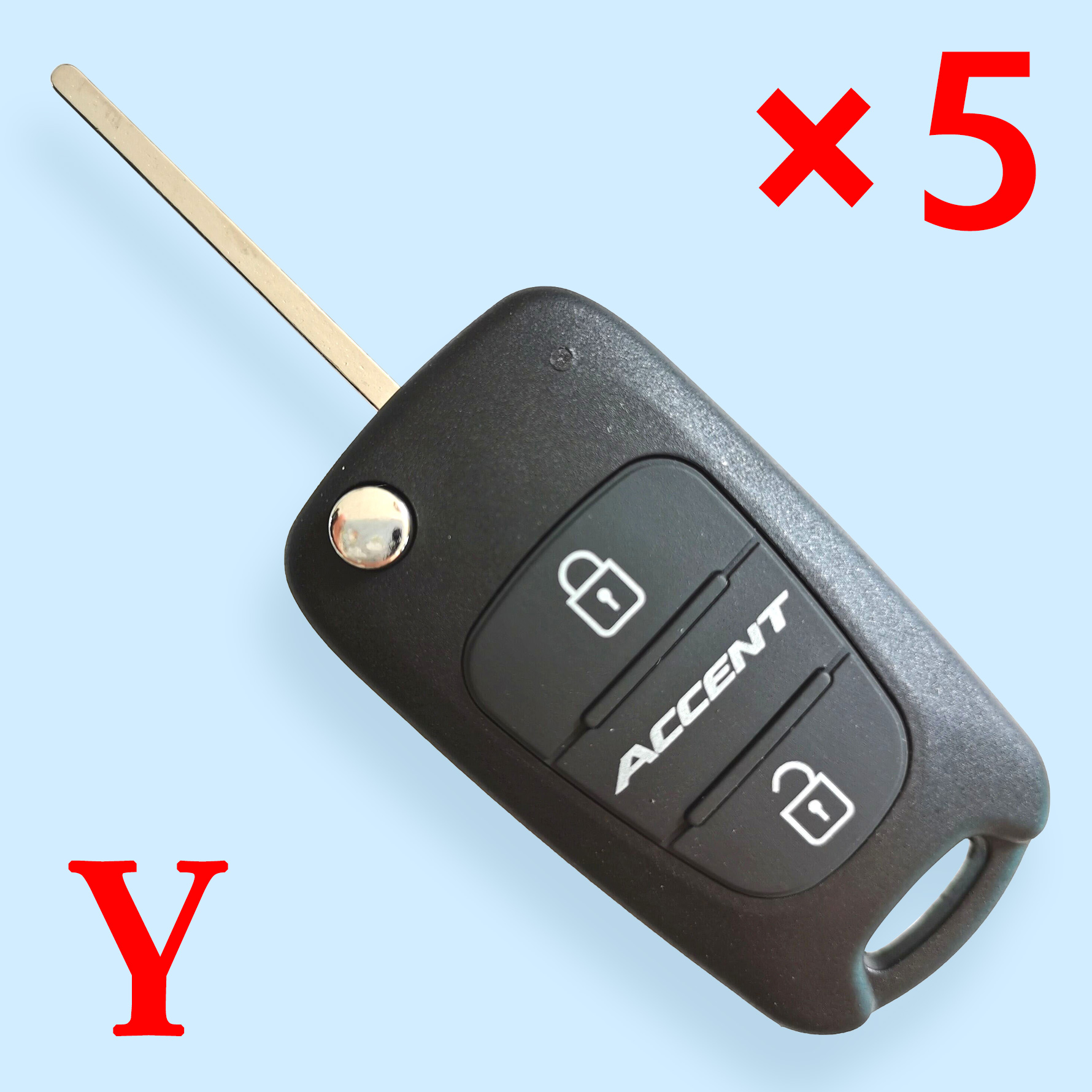 3 Buttons Flip Remote Key Shell for Hyundai Accent - Pack of 5