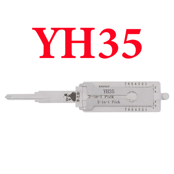 Original Lishi YH35 / YM64 (Reverse of YH35R) For Yamaha Ignition with Magnetic Gate 2-in-1 Pick - Anti Glare