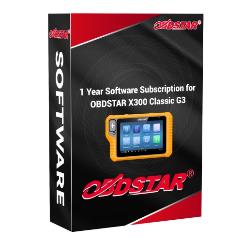 One Year Update Service for OBDSTAR X300 Classic G3 with Airbag Reset & ECU Clone Licenses Version