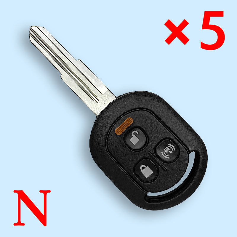 3 Button Remote Key Shell 2006 for Chevrolet Optra - Pack of 5