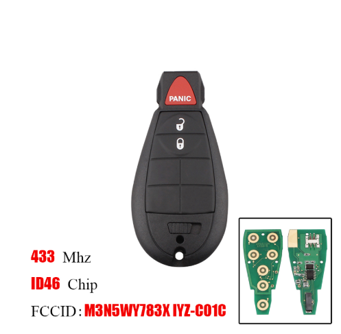 2+1 Buttons Smart Remote Key Keyless Fob 433Mhz For Dodge 08-14 Grand Caravan 09-13 Journey For Dodge M3N5WY783X keys