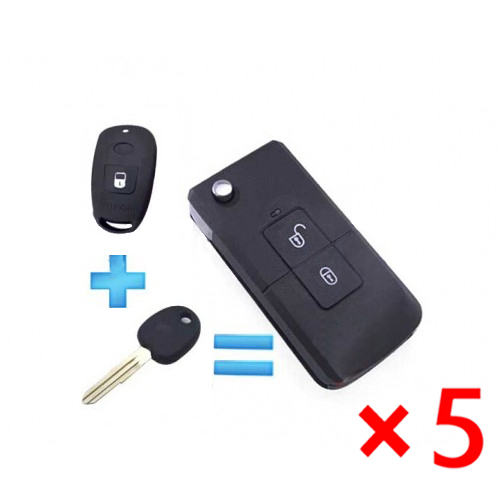 Modified Folding Remote Key Shell 2 Button for Hyundai Elantra - pack of 5 