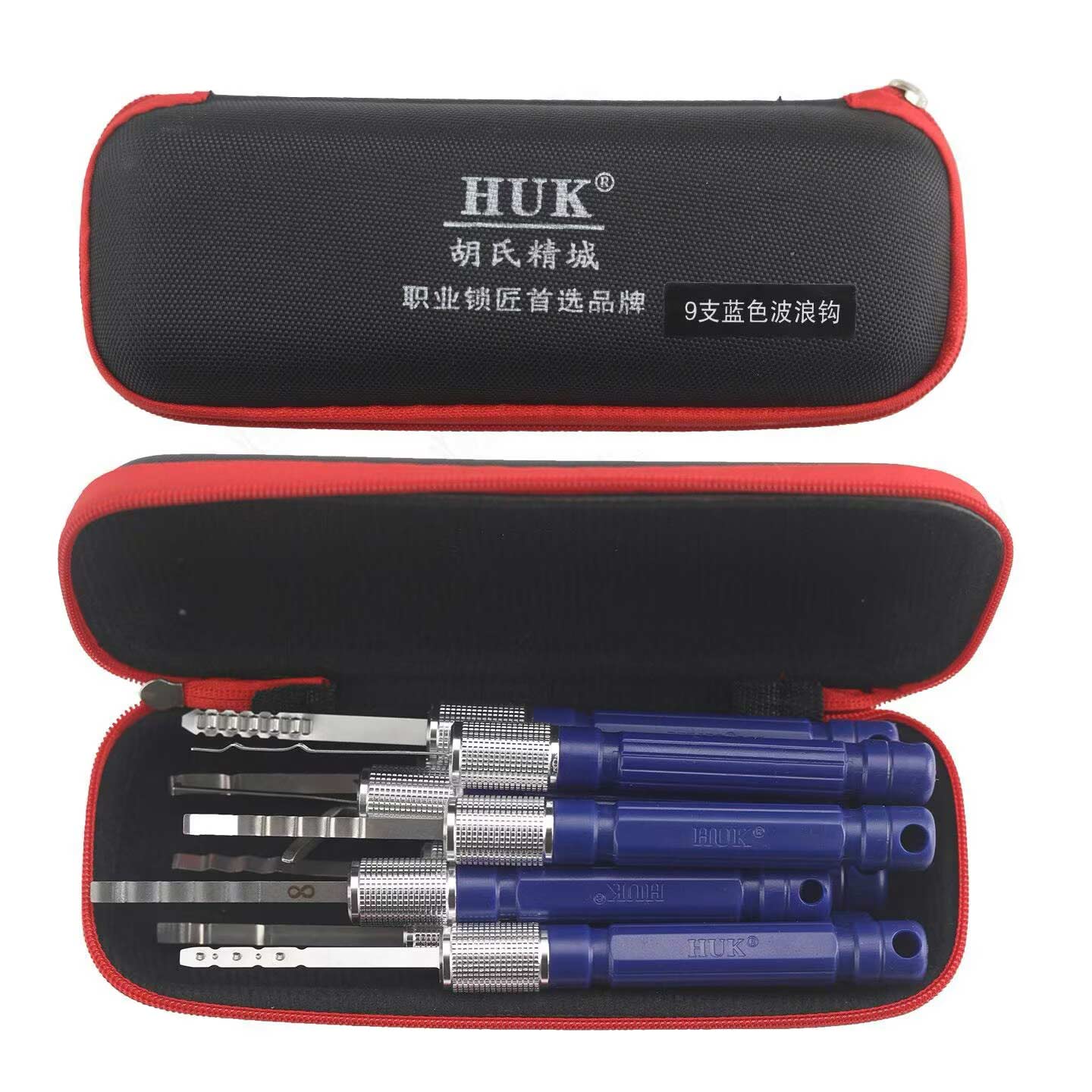 HUK 9 Pieces Blue Wavy Hooks 