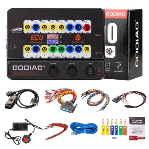 [US/EU/UK Ship] 2026 GODIAG GT100 PLUS GPT ENET DOIP 24V-12V AUTO TOOLS OBD II Break Out Box ECU Connector