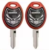 Key Shell with left blade for Honda Motorcycle Red color - Pack of 5