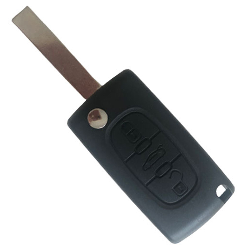 Peugeot 307 Flip Remote Key with Groove -  3 Buttons 434 MHz ID46 PCF7941 0523
