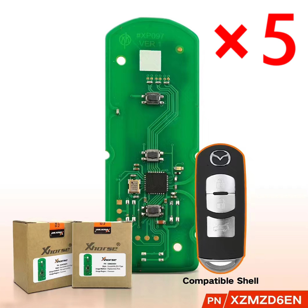 Xhorse XZMZD6EN Smart Key PCB for Mazda Models - Pack of 5