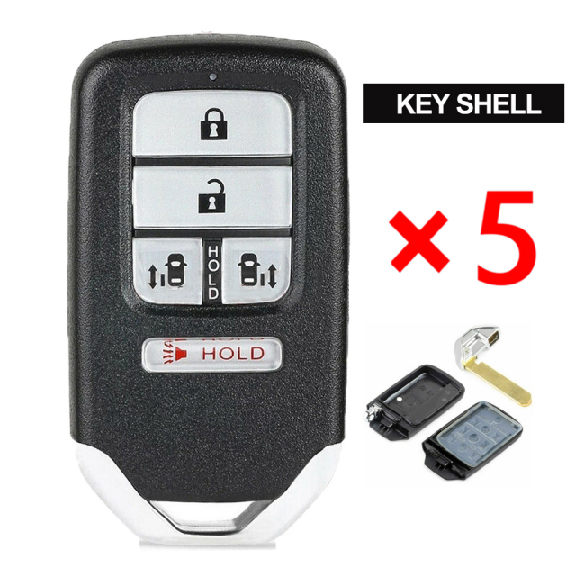 5 Button Smart Remote Key Shell Fob for Honda Odyssey 2014 2015 2016 2017 FCC ID: KR5V1X A2C80084600- pack of 5 