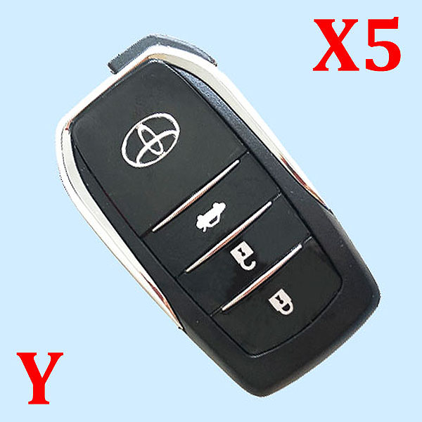 3 Buttons Key Shell for Toyota - Pack of 5