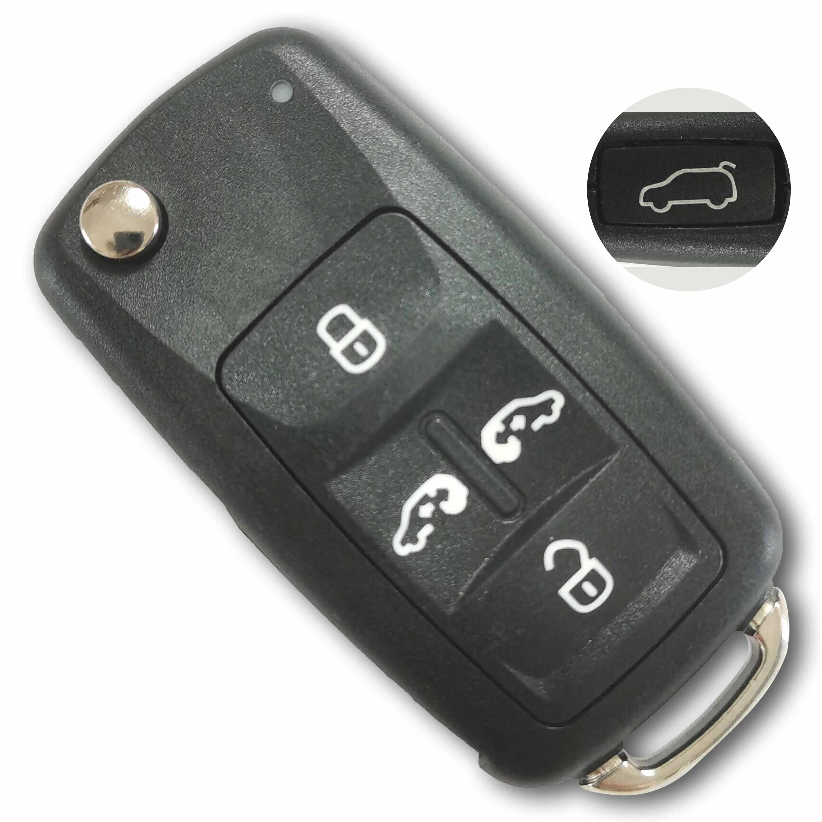 434 MHz 4+1 Buttons Flip Remote Key for 2016-2017 VW Multivan Sharan /  7E0 837 202 BK 