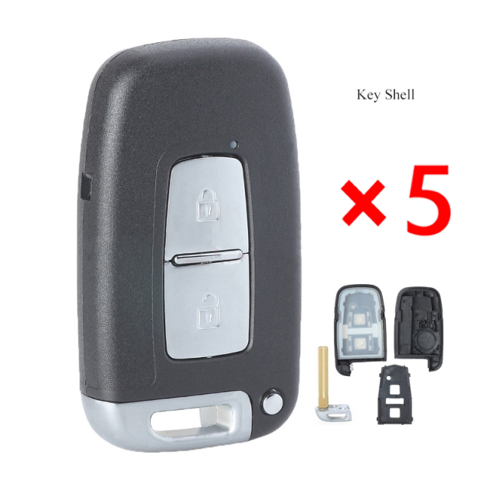 Replacement Smart Remote Key Shell 2 Button for Hyundai Elantra Genesis Coupe Sonata - pack of 5 