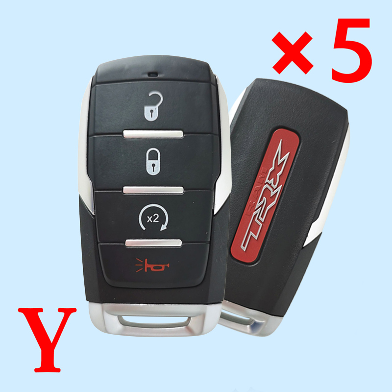 3+1 Buttons Remote Shell for Dodge Ram Pickup TRX - Pack of 5