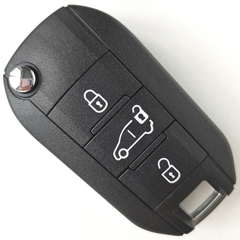 for Peugeot Flip Remote Key with 4A Chip 433Mhz with Peugeot Logo