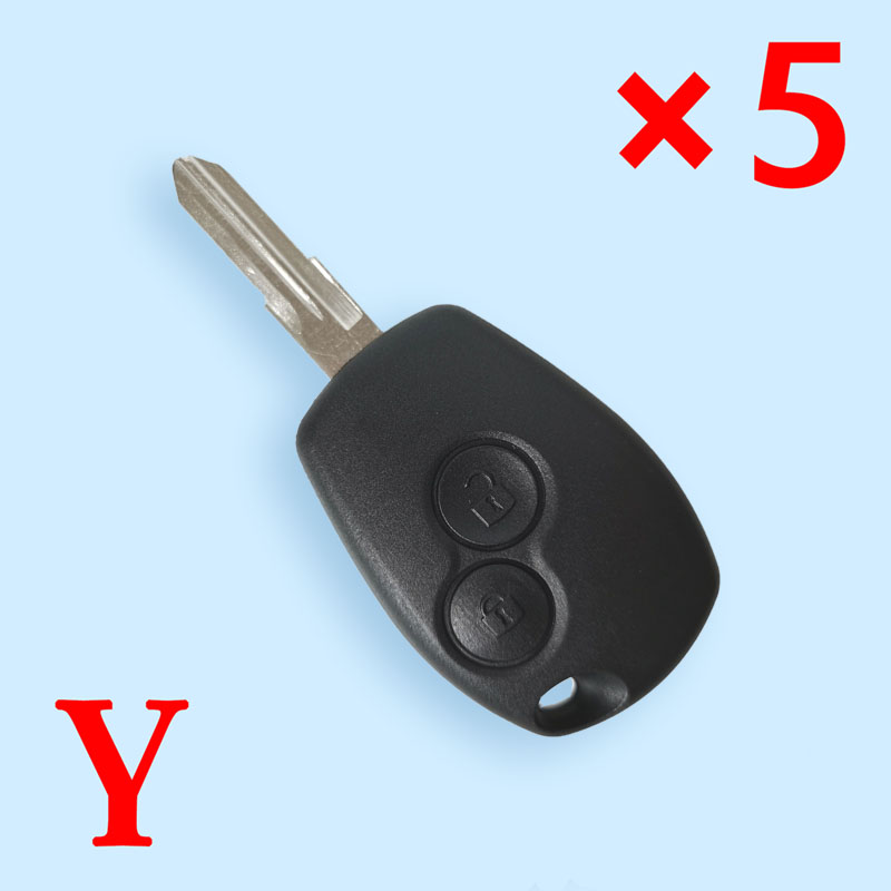 2 Buttons Remote Key Shell with VAC102 Blade  for Renault - Pack of 5