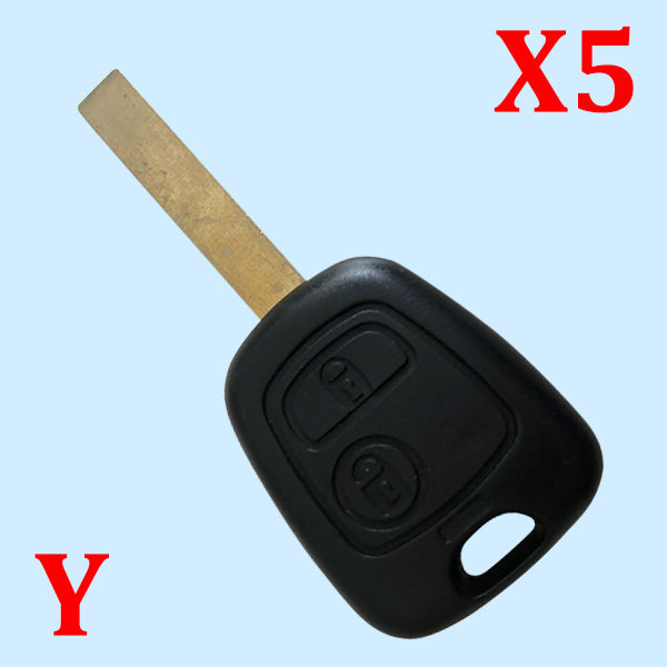 2 Buttons Key Shell with VA2 Blade without Groove for Citroen SX9 5pcs