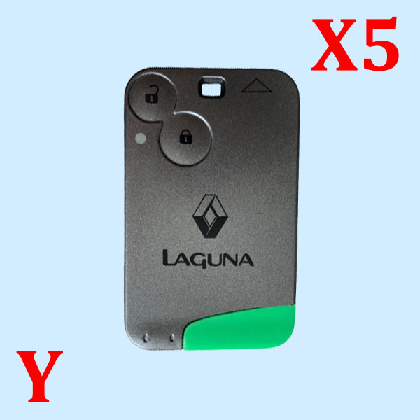 2 Buttons Remote Card Shell for Renault Laguna  - Pack of 5