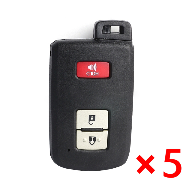 Smart Remote Key Shell Case Fob 2+1B for Toyota Avalon 2012-2015 Camry 2012-2015 RAV4 2012-2015- pack of 5 