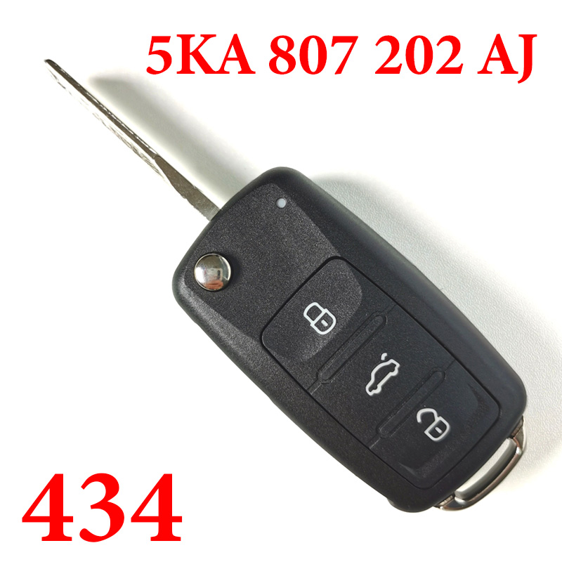 KYDZ 3 Buttons 434MHz Keyless Go Smart Key for VW Golf Jetta - 5KA 807 202 AJ 