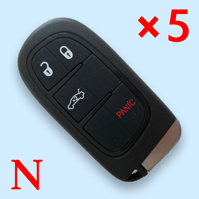 3+1 Buttons Smart Key Shell for Jeep - without Logo - Pack of 5