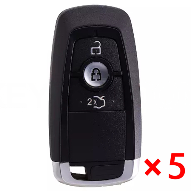 Smart Remote Car Key Shell Case 3 Button for Ford Fusion Explorer Expedition Edge F150 F250 F350 With Emergency Blade- pack of 5 