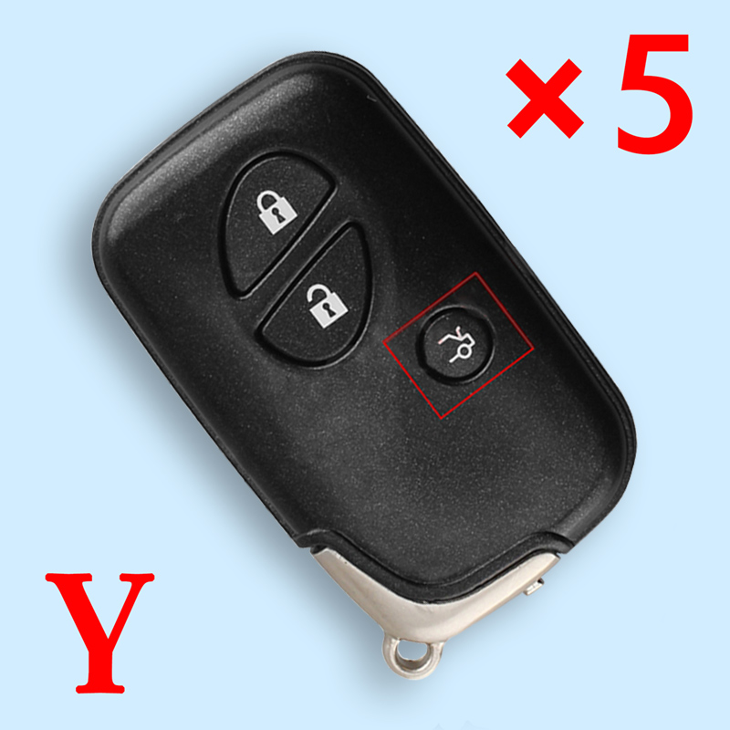 Smart Remote Car Key Shell Case With SUV Trunk FOB for Lexus RX350 RX450 LX570 FCC ID: HYQ14ACX Model C- pack of 5 