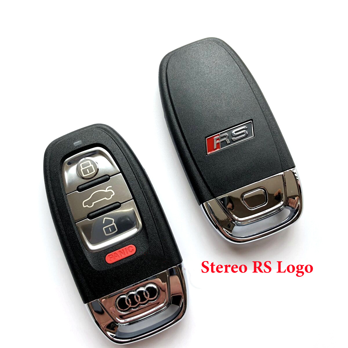 Top Quality Fob Replacement 4 Buttons for Audi RS Remote Key Shell with Stereo RS Logo - pack of 5